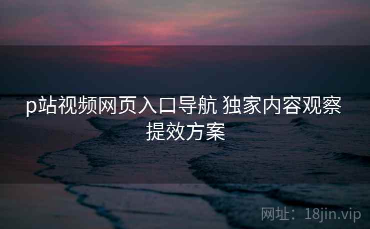 p站视频网页入口导航 独家内容观察 提效方案